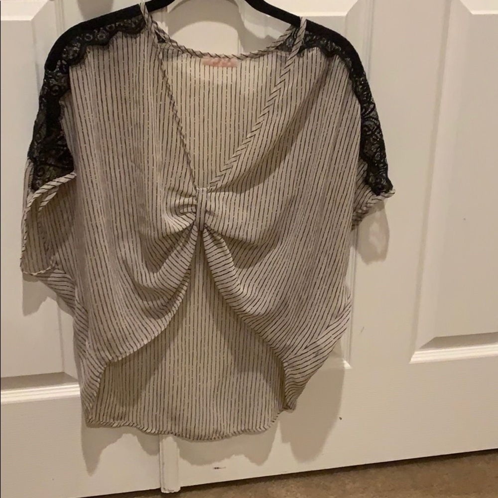 Boho top with midriff exposure